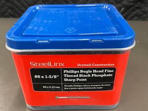 lot 13 image: SteelLinx Phillips Bugle Head Fine Thread Black Phosphate Sharp Point Screws #6 x 1-58 - 5 lbs