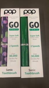 lot 25 image: Set of 2 GoSonic Sonic Toothbrushes with Dupont Nylon Bristles