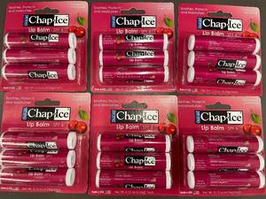 lot 26 image: ND 1 - Lot of 6 Chap Ice Cherry Lip Balm SPF 4 Packs