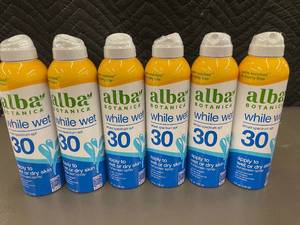 lot 31 image: Set of 6 Alba Botanica While Wet Sunscreen Spray SPF 30 - 5 fl oz Each