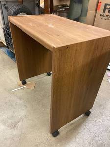 lot 195 image: Used Rolling Wood Desk for Office or Home