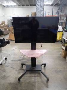 lot 44 image: VIZIO&nbspD48-D0 TV on mobile cart  TV has 48 screen with 1920 x 1080 HD Resolution  Includes power cable  will need a larger vehicle for removal