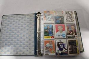 Collection of 1960s Vintage Football Trading Cards in Binder