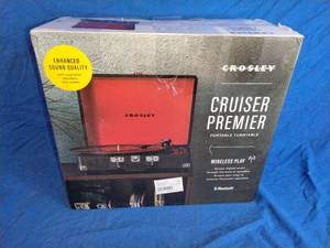 lot 165 image: Crosley Cruiser Plus Bluetooth 3-Speed Portable Turntable - Black