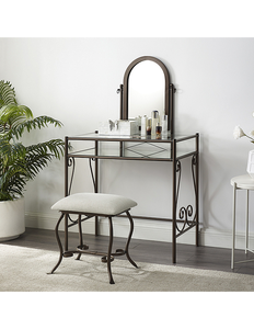 lot 161 image: Clarisse Metal Vanity Set -  BronzeCopper Metallic