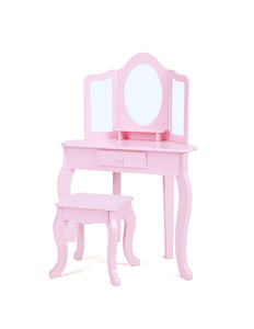 lot 177 image: Fantasy Fields by Teamson Kids Little Lady Alessandra Medium Corner Play Vanity in Pink
