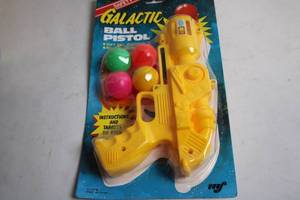 lot 49 image: Vintage Galactic Ball Pistol Toy with Soft Foam Balls
