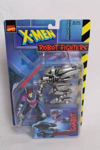 lot 114 image: X-Men Robot Fighters Gambit Action Figure with Robot Drone