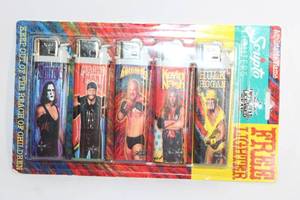 lot 153 image: Set of 5 Scripto Wrestler Themed Lighters