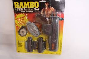 lot 185 image: Rambo 45ER Action Set with Holster - Vintage Toy Set