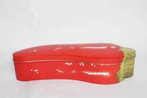 lot 197 image: Vintage Pepper-Shaped Decorative Tin Container
