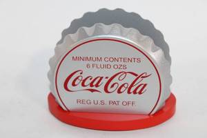 lot 242 image: Coca-Cola Bottle Cap Shaped Business Card Holder