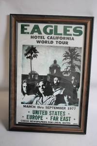 lot 327 image: Framed Eagles Hotel California 1977 World Tour Poster