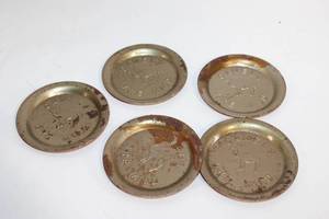 lot 361 image: Set of 5 Vintage Camels Are Mild Metal Ashtrays