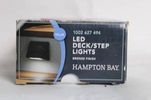 lot 5 image: Hampton Bay LED DeckStep Lights with Bronze Finish, Solar Powered, 4-Pack