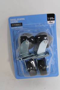 lot 24 image: 4-Pack Everbilt 1-58 Inch Swivel Bearing Casters, Light Duty