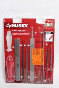 lot 39 image: Husky 10-Piece Steel File Set with Plastic Grips