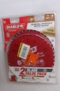 lot 40 image: Diablo General Purpose 10 Wood Blade 2-Pack