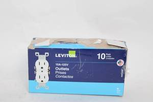 lot 46 image: Leviton 15A-125V Electrical Outlets 10-Pack, White