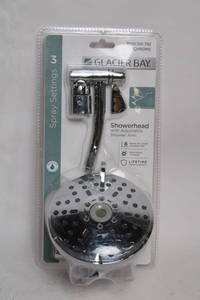 lot 47 image: Glacier Bay Showerhead with Adjustable Shower Arm and 3 Spray Settings