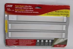 lot 48 image: 3-Pack Super Bright Ultra Slim 10-inch LED Under Cabinet Lights