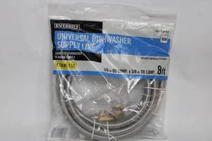 lot 52 image: Everbilt 8ft Universal Dishwasher Supply Line 38 in OD Comp