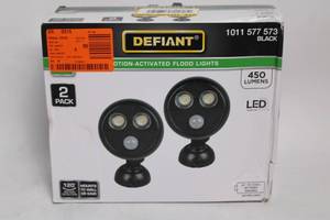 lot 55 image: Defiant Motion-Activated LED Flood Lights 2-Pack