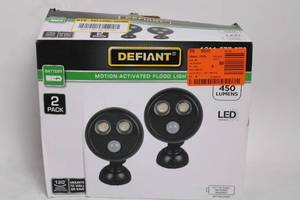 lot 58 image: Defiant Motion-Activated Flood Light 2 Pack with 450 Lumens