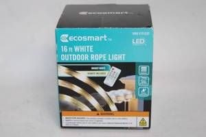 lot 62 image: EcoSmart 16 ft White Outdoor Rope Light with Remote