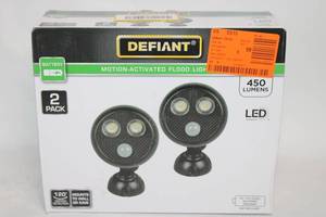 lot 66 image: Defiant 2-Pack Battery-Powered Motion-Activated Flood Lights