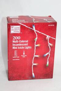 lot 75 image: 200 Multi-Colored Incandescent Mini Icicle Lights