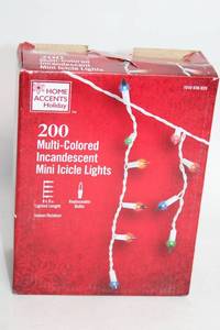 lot 78 image: 200 Multi-Colored Incandescent Mini Icicle Lights