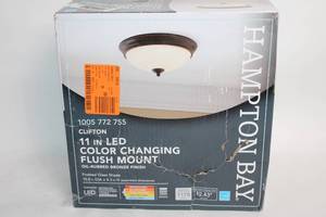 lot 79 image: Hampton Bay Clifton 11-Inch LED Color Changing Flush Mount