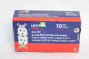 lot 95 image: 10 Pack Leviton Plus 20A-125V Back and Side Wire Outlets