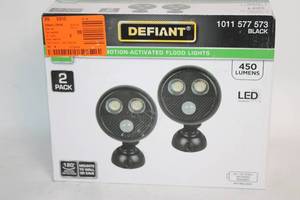 lot 106 image: 2-Pack Defiant Motion-Activated Flood Lights 450 Lumens
