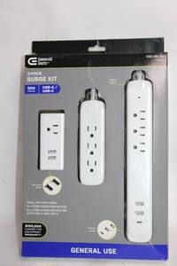 lot 117 image: 3-Pack Commercial Electric Surge Kit with USB-AUSB-C
