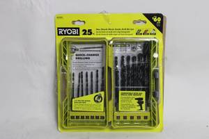 lot 135 image: Ryobi 25-Piece Hex Shank Black Oxide Drill Bit Set