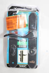 lot 167 image: Wright Products Matte Black Finish Door Handle Set