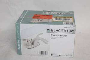 lot 174 image: Glacier Bay Two Handle Bathroom Faucet in Brushed Nickel