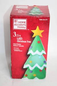 lot 175 image: 3.5 ft LED Inflatable Christmas Tree with Star