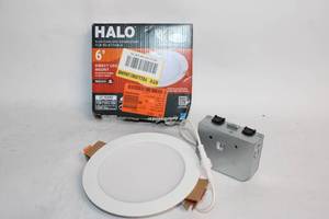 lot 178 image: Halo 6-Inch Slim Canless Downlight Adjustable LED Kit