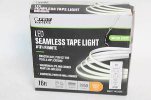 lot 185 image: Feit Electric LED Seamless Tape Light with Remote, 16ft