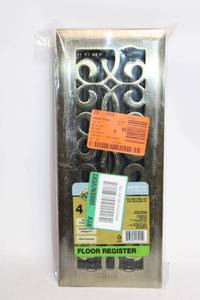 lot 190 image: Unopened Floor Register with Decorative Cover 4 Inch x 10 Inch