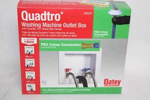 lot 194 image: Oatey Quadtro Washing Machine Outlet Box with Brass Ball Valves