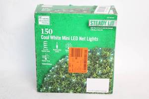 lot 211 image: 150 Cool White Mini LED Net Lights with Steady Lit Feature