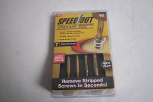 lot 232 image: SpeedOut Titanium 4pc Damaged Screw Extractor Set