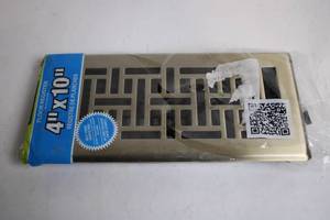 lot 240 image: 4 x 10 Inch Brushed Nickel Floor Register