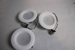 lot 242 image: Set of 3 Ecosmart LED Ceiling Lights with Wiring Adapters