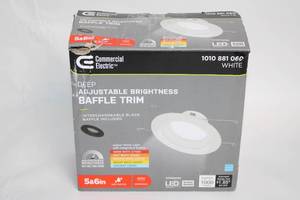 lot 275 image: Commercial Electric Adjustable Brightness Baffle Trim with Interchangeable Black Baffle