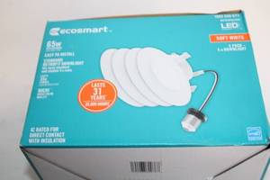 lot 283 image: EcoSmart 4-Pack 65W Soft White Integrated LED Downlight